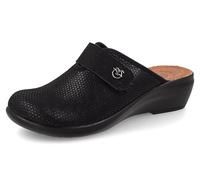 Fly Flot Damen-Hausschuhe aus elastischer Mikrofaser, Fußbett aus Leder und Antishock, Sandalen, 39 EU, Schwarz, 39 EU