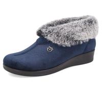 Fly Flot Damen-Hausschuhe aus weichem Plüsch, Fußbett aus Mikrofaser, Anti-Schock, Sohle aus Federatec-Polyurethan, Hausschuhe, türkis, 36 EU