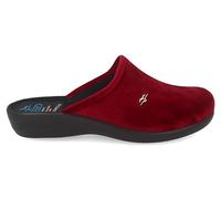 Fly Flot Damen Pantoffel Hausschuh mit samtig weicher Haptik und Lederdecksohle, Größe:40 EU, Farbe:Rot