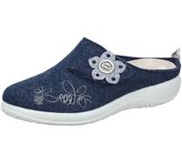 Fly Flot Damen Pantoffel PET Filz Hausschuh Blume Blüte Stickerei lose Einlagen, Größe:42 EU, Farbe:Blau
