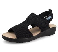 Fly Flot Damen Sandalo Donna In Rete Elastica Con Strappo Regolabile, Sottopiede In Evopell Hausschuh, Schwarz, 38 EU