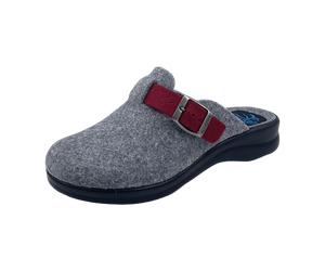 Fly Flot Filzpantoffel für Damen, grau, Größe 42 EU