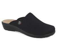 Fly Flot Anoia, Damen-Hausschuhe aus elastischem Netz, atmungsaktiv, Fresh, gepolsterte Einlegesohle aus Leder, Schwarz, 37 Schiebe-Sandalen, EU