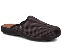 Fly Flot Herren Classic Pantofole Uomo In Microfibra Fantasia A Quadretti, Sottopiede Imbottito In Pelle Antishock Hausschuh, Schwarz, 43 EU