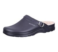 Fly Flot Herren Clog Leder Profilsohle Schnalle 220093, Größe:43 EU, Farbe:Schwarz