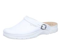 Fly Flot Herren Clog Leder Profilsohle Schnalle 220093, Größe:47 EU, Farbe:Weiß