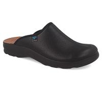 Fly Flot Herren Clog Schlupfschuh mit Stretchmaterial und Lederdecksohle 220080, Größe:47 EU, Farbe:Schwarz