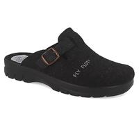 Fly Flot Herren Hausschuh Filz Pantoffel aus recyceltem PET mit Fußbett 220087, Größe:45 EU, Farbe:Schwarz
