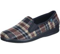 Fly Flot Herren Slipper kariert geschlossener Hausschuh Filz 240004, Größe:43 EU, Farbe:Braun