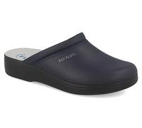 Fly Flot | Man Professional, Sanitär-Clogs für Herren, Hausschuhe mit Obermaterial aus Leder und Einlegesohle aus Wildleder, Blau, 43