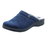 Fly Flot Hausschuh Ciabatta Donna – Mikrofaser, Plüsch-Fußbett, 3 cm PU-Sohle – Damen Blau 37 EU