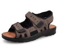 Fly Flot Sportliche Herren-Sandale aus elastischer Mikrofaser mit Klettverschluss und verstellbarem Riemen, gepolsterte Leder-Sandalen für Herren, Dunkelbraun, 45 EU