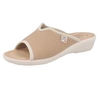 Fly Flot T4429 Fe Beige Damenschuhe Made in Italy Einlegesohle aus echtem Leder Anatomisch rutschfest Keilabsatz 3,5 cm rutschfest Obermaterial Stoff, beige, 36 EU