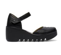 Fly London Damen BISO305FLY Keilsandalen Espadrille Riemchen Heels in Schwarz EU 37 / UK 4