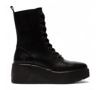 Fly London Damen HAIT273 Ankle Boots aus Leder mit Schnürung und dicker Plateausohle, Schwarz EU 43 / UK 9