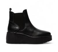 Fly London Damen HELY268 Chelsea-Stiefel aus Leder mit Plateausohle, Schwarz EU 39/UK 6