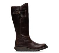 Fly London Damen MOL 2 Kniehohe Stiefel aus Leder mit Keilabsatz und Reißverschluss, Braun EU 36 / UK 3