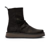 Fly London Damen-Schwarze Wildlederleder-Reißverschluss-Plateau-Knöchelstiefel - RENO053FLY EU40