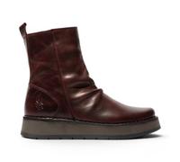 Fly London Damen Weinleder-Zip-Up-Plattform-Stiefel - RENO053FLY US 39