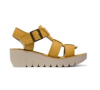Fly London Damen YUDD236FLY Bumblebee Gelbe Ledersandalen Espadrille Plateau Wedges EU 38 / UK 5