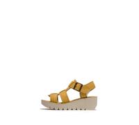 Fly London Damen YUDD236FLY Bumblebee Gelbe Ledersandalen Espadrille Plateau Wedges EU 37 / UK 4