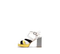 Fly London ETIR455FLY, Sandal Women's Fashion Shoes, WHITE/BLACK/LEMON, 37