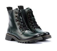 Fly London Ragi Leder Damenstiefel In Grün EU 37 / UK 4