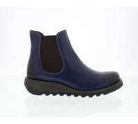 Fly London SALV Chelsea-Stiefel aus Leder für Damen, Blau, Keilabsatz EU 36 / UK 3