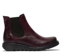Fly London SALV Chelsea-Stiefel aus Leder für Damen, Rot, Keilabsatz EU 36 / UK 3