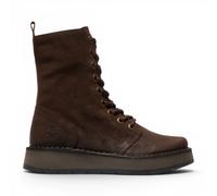 Fly London Womens Combat Brown Wildleder-Schnürstiefel - RAMI043 EU40