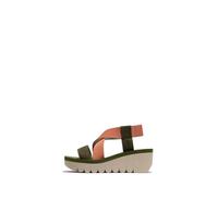 Fly London Damen YABI922FLY Sandal, Army Green/Tea Rose/Army Green, 37 EU