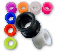 Fly Style - 1 Stück - 4-24mm Silikon Tunnel in 9 Farben mit breitem Rand, Grösse:22 mm, Farbwahl:lila/violett