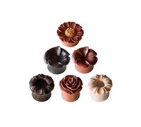 Fly Style 1 Stück Blumen Flesh Tunnel Blüten Ohr Plug aus Holz - Natur Piercing-Schmuck, Grösse:8 mm, Modelle:Modell B