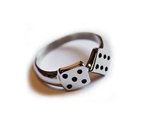 Fly Style 1 Stück Ringe aus Edelstahl - Totenkopf, Alien, Drache, Eisernes Kreuz, Ring Grösse:22.0 mm, Modelle:Würfel Glücksring Dice Poker