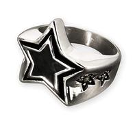 Fly Style 1 Stück Ringe aus Edelstahl - Totenkopf, Alien, Drache, Eisernes Kreuz, Ring Grösse:23.9 mm, Modelle:Rockabilly Disco Stern