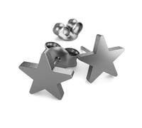 Fly Style Edelstahl Stern Ohrringe Ohrstecker - Kleine Sterne - Sternen Schmuck - Modeschmuck Ohrringe, Grösse:8 mm, Farbwahl:silber matt