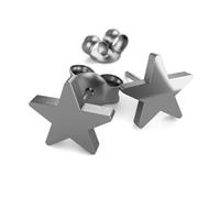 Fly Style Edelstahl Stern Ohrringe Ohrstecker - Kleine Sterne - Sternen Schmuck - Modeschmuck Ohrringe, Grösse:6 mm, Farbwahl:silber poliert