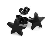 Fly Style Edelstahl Stern Ohrringe Ohrstecker - Kleine Sterne - Sternen Schmuck - Modeschmuck Ohrringe, Grösse:8 mm, Farbwahl:schwarz