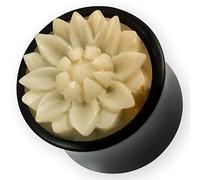 Fly Style Piercing Ohr Tunnel Plug - Lotus Blume Ohr Piercings - Horn Tunnel, Grösse:18 mm (Paar)
