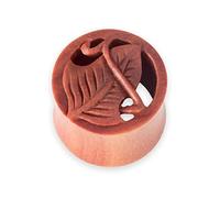 Fly Style Piercing Ohr Tunnel Plug - Ohr Piercings - Elfen Blatt Earplug Holz, Grösse:14 mm (Paar)