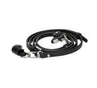 FLYAMAPIRIT Schultergurt für Longchamp Taschen, Damen, Ledergurt-Umrüstsatz, Verstellbarer Ersatzgurt für Geldbörse, Handtaschen etc. (Schwarz + Silberhaken, 0,9 cm breit)
