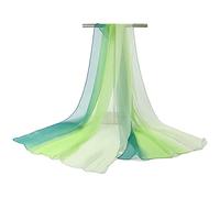 Flybloom Frauen Bauchtanz Schleier Chiffon Tanzen Handschal allmähliche Farbe (dunkles Grasgrün)