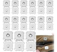 Flycppo Magnetische Druckknöpfe 20 Paar Magnetknöpfe,Magnetverschlüsse Nähen Metall Knopf für DIY,Nähen,Handwerk,Handtaschen,Taschen(Silber,14mm)