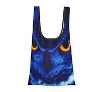 FLYIFE Coole Fußball-gedruckte Schulter-Einkaufstasche für Frauen, faltbare Einkaufstasche dauerhafte und wasserdichte Einkaufstaschen, blaue eule, Einheitsgröße