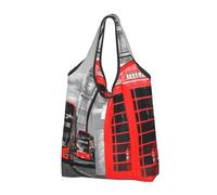 FLYIFE Faltbare Tragetasche, Motiv: England, Großbritannien, Retro, London, Telefon, umweltfreundlich, leicht und langlebig, 2 Stück, England UK Retro London Telefon, Einheitsgröße