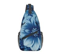 FLYIFE Schöne Schultertasche mit Schmetterlings-Motiv, für Damen und Herren, Crossbody-Rucksack, Wandern, Sport, Brusttasche, Schultasche, blaue blume, Einheitsgröße