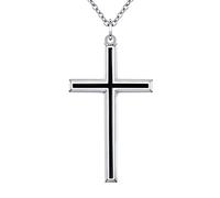 Flyow Kreuz Halskette 925 Sterling Silber klassische Schlichte Kreuz Anhänger Halskette Religiöser Christliche Kette Schmuck Geschenke für Damen Herren