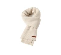 Flysluo Schal Damen Herren, Klassischer Gestrickter Loop Damen Herren Schal Winter Warm Lange Knit Scarf Strickschal Winterschal Feinstrick Unisex,Größe 185 x 35 cm，Beige