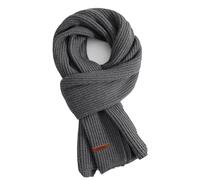 Flysluo Schal Damen Herren, Klassischer Gestrickter Loop Damen Herren Schal Winter Warm Lange Knit Scarf Strickschal Winterschal Feinstrick Unisex,Größe 185 x 35 cm，Grau