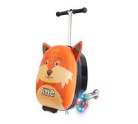Flyte Scooter Koffer - 2-in-1, 45 cm Reisekoffer Kinder, 25 Liter Fassungsvermögen Kinderkoffer Handgepäck, Reisetasche Kinder mit Rollen, Hartschalenkoffer Kinderreisetasche - Frazer der Fuchs